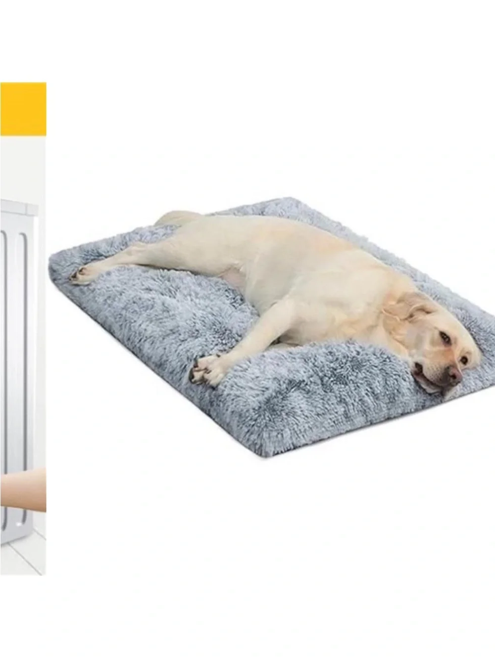 Large Dog Bed Crate PadMat for Medium Dogs&Cats,Fulffy Faux Fur Kennel Pad Comfy
